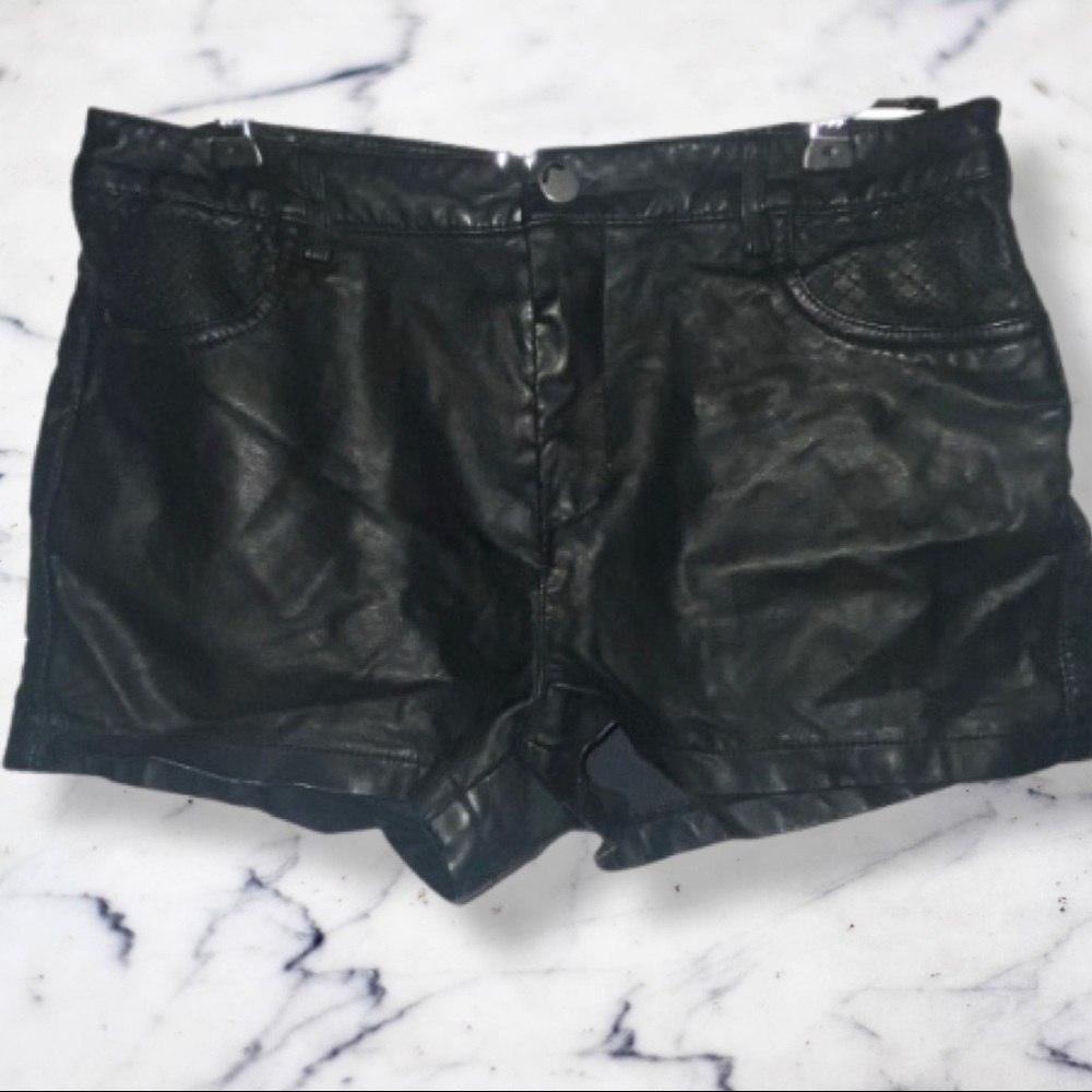 Forever 21 Black Leather Shorts